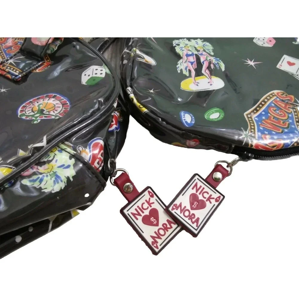 NICK & NORA Travel Las Vegas Bag Tote Cosmetic Set of 2 Casino Club